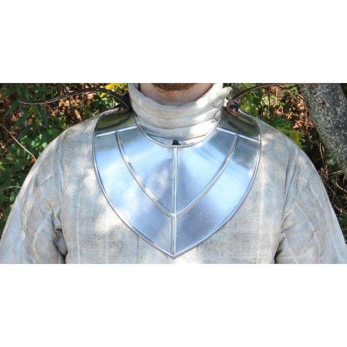 中世 18ゲージスチール シージウォー ゴルゲット 兜 西洋 鎧 甲冑