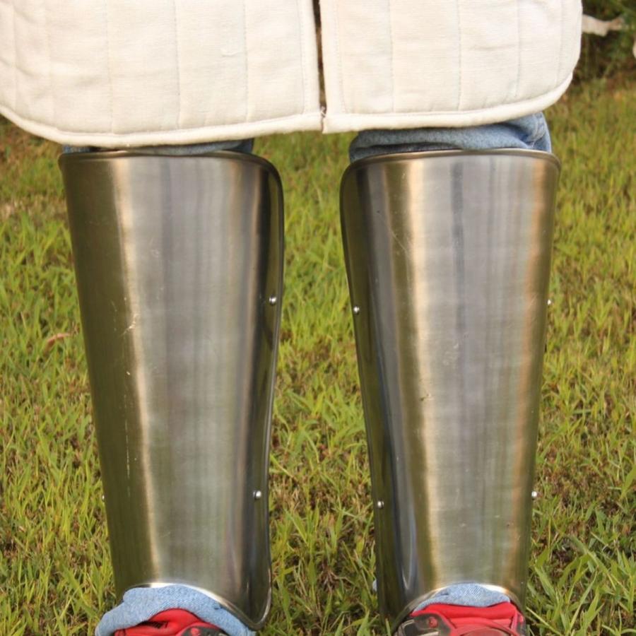 中世 20ゲージスチール製 ルネッサンス メレー グリーブ 兜 西洋 鎧 甲冑 ヨーロッパ アーマー 籠手 脛当て 