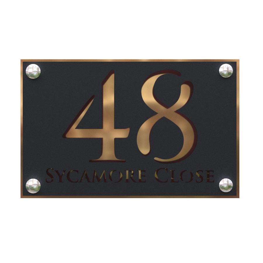 表札 ハウスサイン A4サイズ 28cm x 18cm アクリル/アルミニウム |  | 12