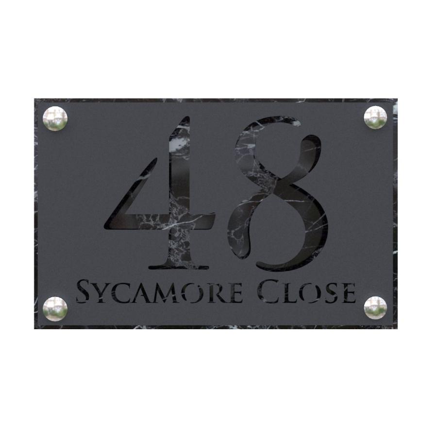 表札 ハウスサイン A4サイズ 28cm x 18cm アクリル/アルミニウム |  | 02