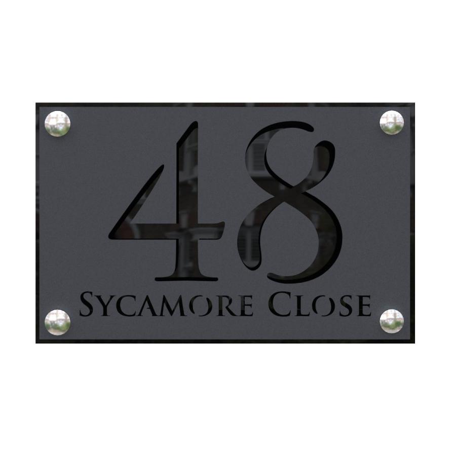 表札 ハウスサイン A4サイズ 28cm x 18cm アクリル/アルミニウム |  | 01