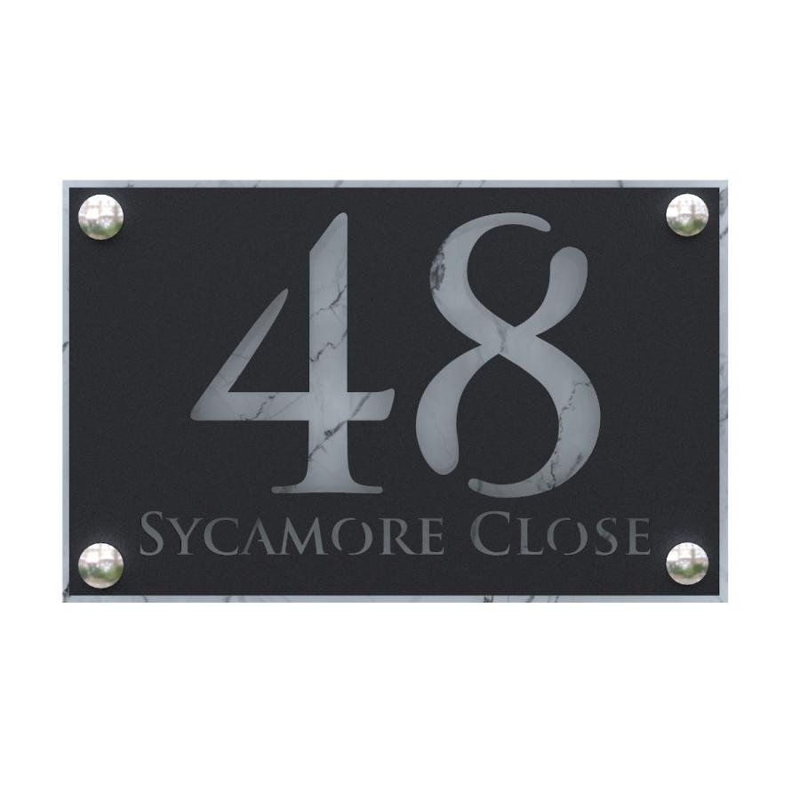 表札 ハウスサイン A4サイズ 28cm x 18cm アクリル/アルミニウム |  | 09