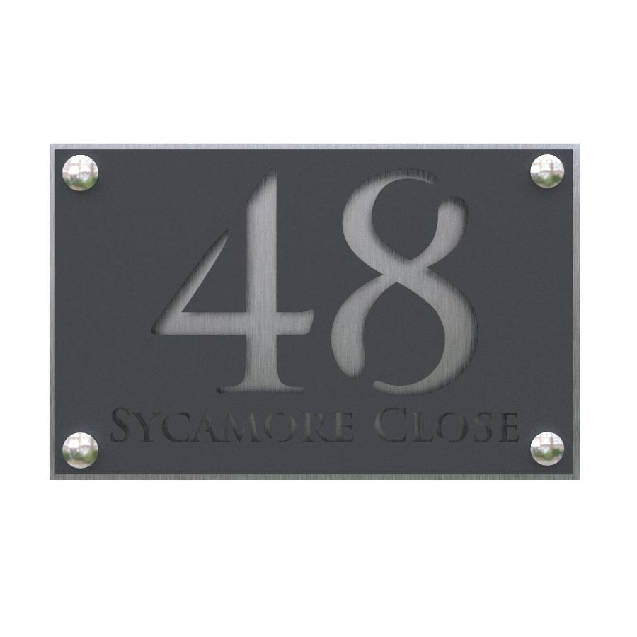 表札 ハウスサイン A4サイズ 28cm x 18cm アクリル/アルミニウム |  | 04