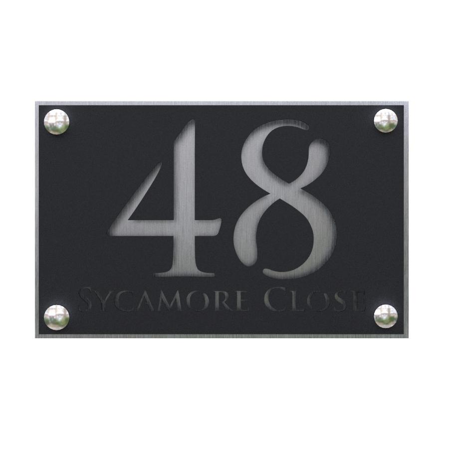 表札 ハウスサイン A4サイズ 28cm x 18cm アクリル/アルミニウム |  | 10