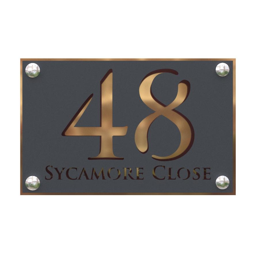 表札 ハウスサイン A4サイズ 28cm x 18cm アクリル/アルミニウム |  | 06