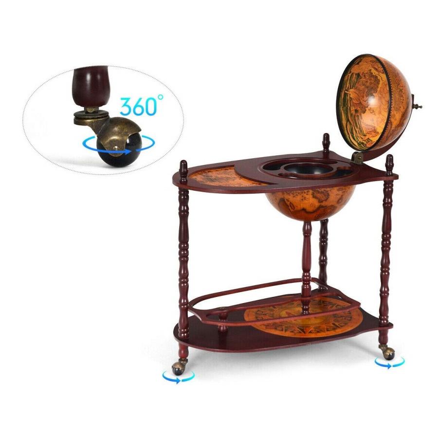 木製 34インチ レトロ アンティーク調 ワインバー スタンド