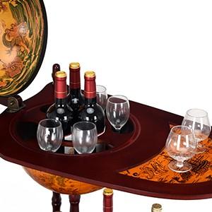 木製 34インチ レトロ アンティーク調 ワインバー スタンド キャスター