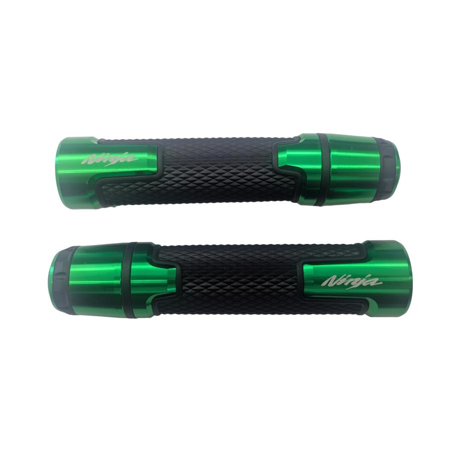 Ninja ロゴ入り 汎用ハンドルグリップ 左右セット バーエンド付き 250