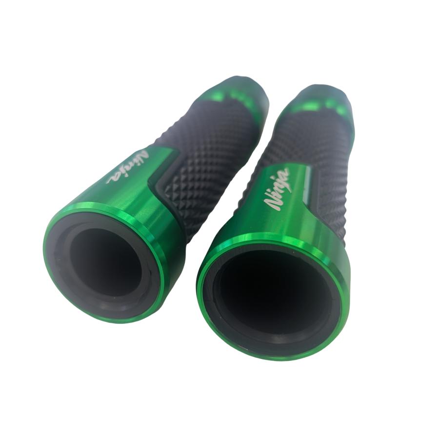 Ninja ロゴ入り 汎用ハンドルグリップ 左右セット バーエンド付き 250