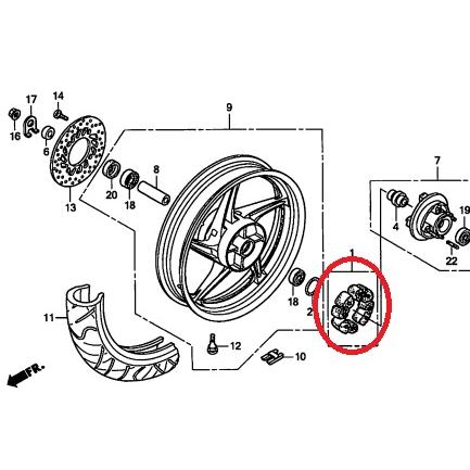 ホイールダンパーセット 社外品 CB125 CBF125 CBR125R JC50 CB150R CBF150 CBR150R他 06410-KSP-900 | ホンダ | 01