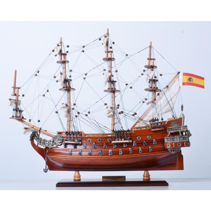 大航海時代の大型木製帆船模型　サンフェリペ号 帆船模型 完成品 木製 サン・フェリペ号 SAN FELIPE スペイン海軍 全長
