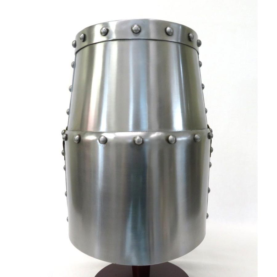 中世 スチール製 レザーライナー内蔵グレートヘルム 着用可 兜 西洋 鎧