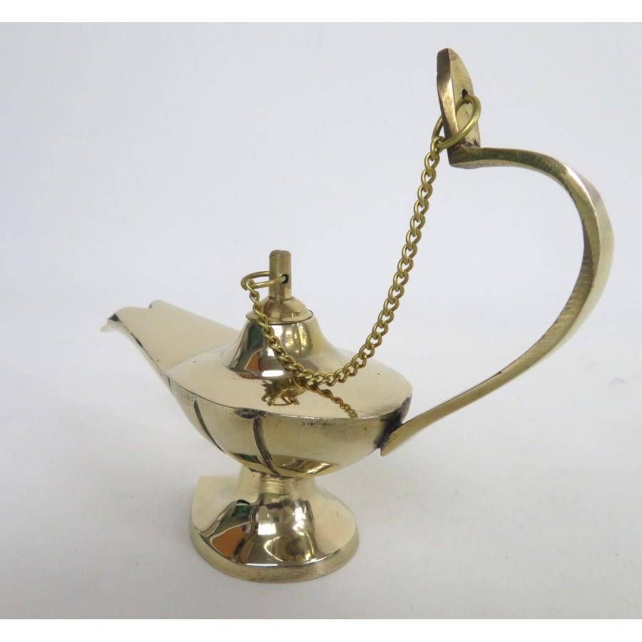 ブラス製 アラジンランプ ジーニーランプ 全長14.2cm : B&E ZIPANG