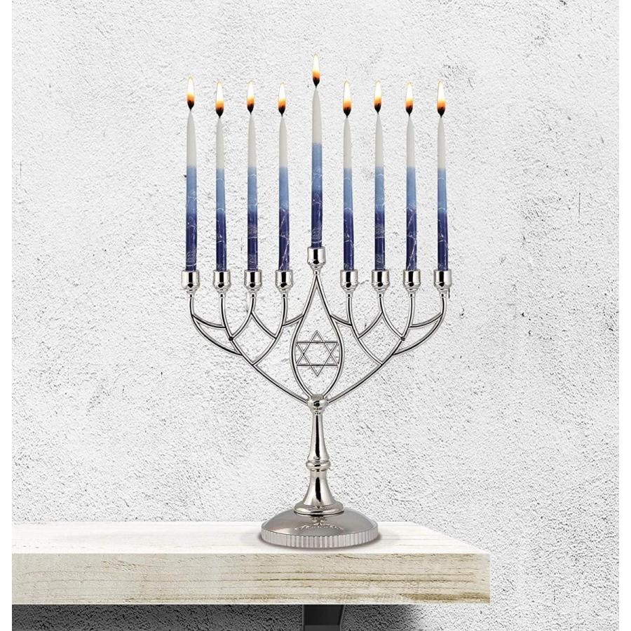 メタル メノーラー ハヌッキーヤー シルバーメッキ 燭台 ユダヤ シオン