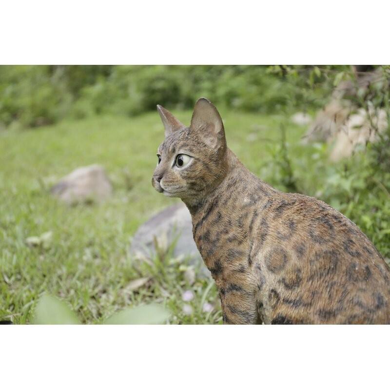 ポリレジン製 ガーデン彫像 動物 猫 座っているベンガルキャット ポリレジン製 ガーデン彫像 動物 猫 座っているベンガルキャット