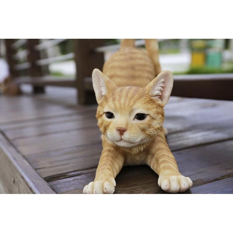 樹脂製 ガーデン彫像 動物 ネコ 背伸びをしているオレンジ色のトラ猫の像 置物 ガーデニング 庭 ねこ 猫 Wf Gpdg1414 B E Zipang 通販 Yahoo ショッピング
