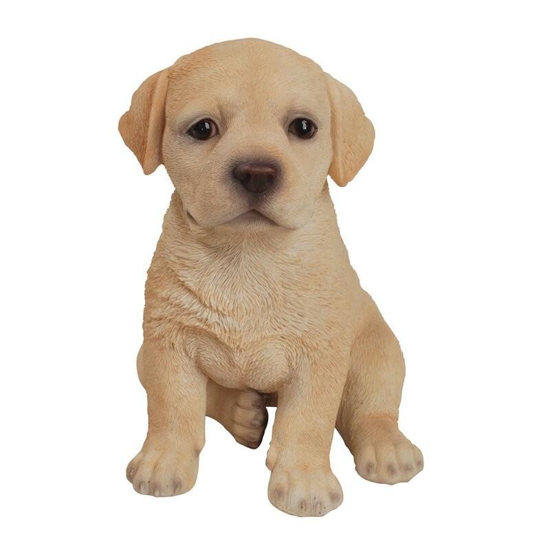 ポリレジン製 ガーデン彫像 動物 犬 座っている黄色のラブラドールの