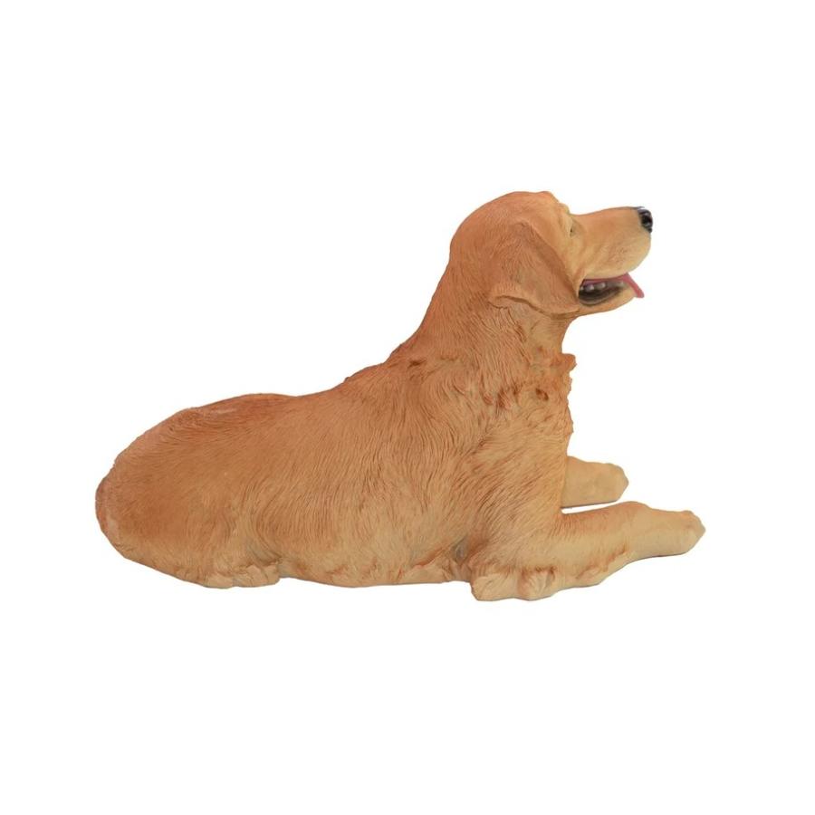 置物 彫像 横たわっているゴールデンレトリバー犬の像 ガーデニング 庭