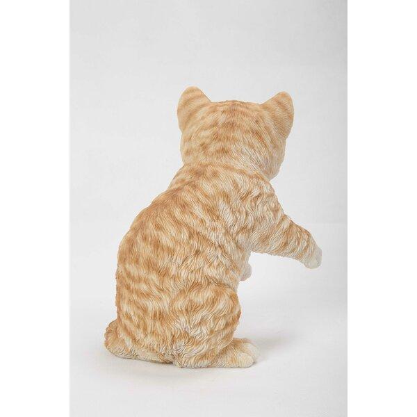 ポリレジン製 ガーデン彫像 動物 ネコ 後ろ足で立っている子猫の像 