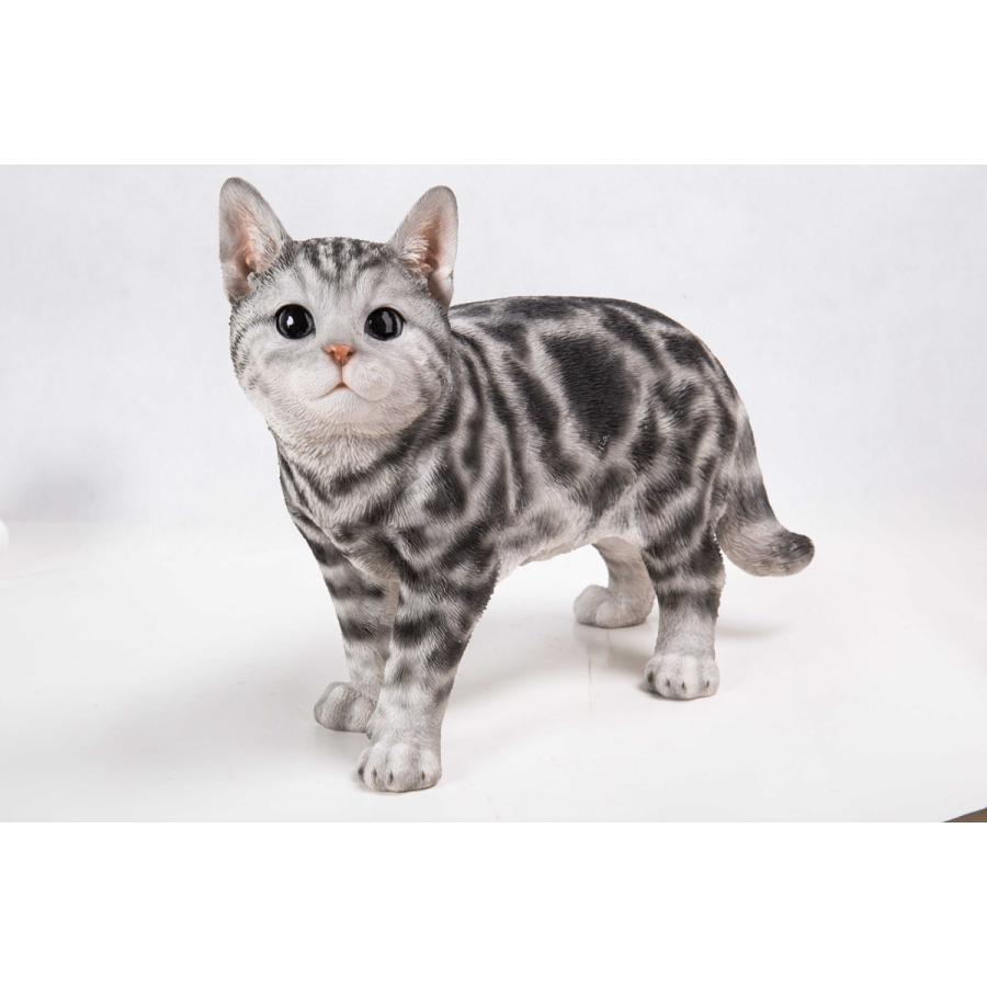 置物 彫像 立っているアメリカンショートヘアの像 ガーデニング Cat American shorthair ornament statue GD80