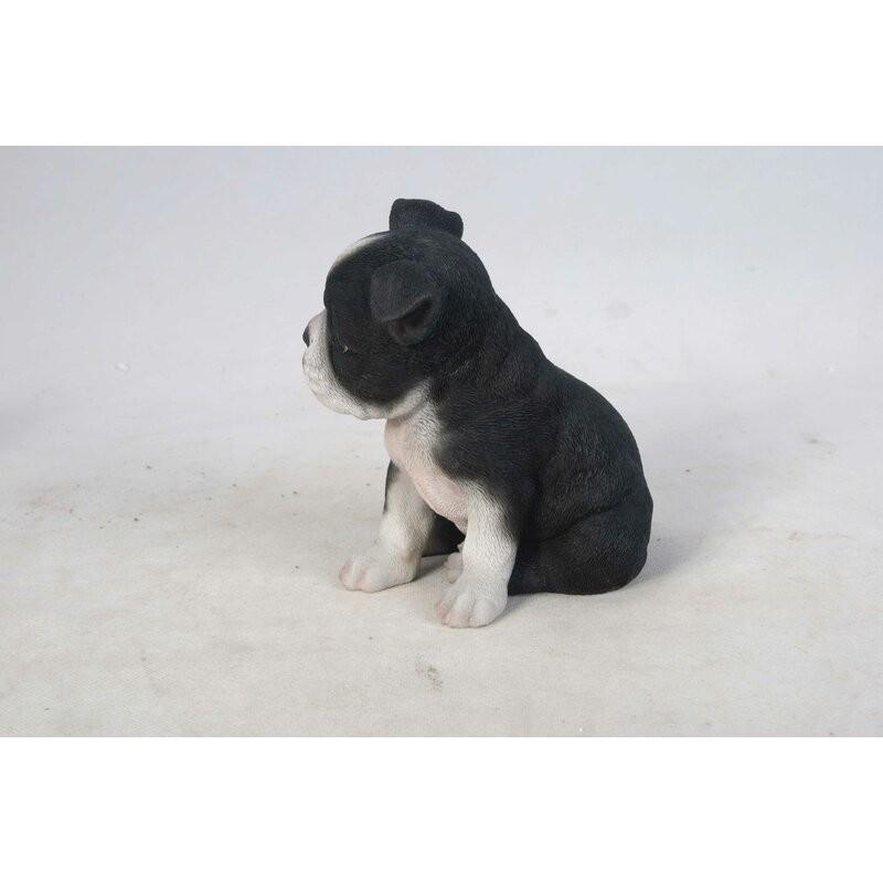 アウトレット ボストンテリア 子犬 オブジェ 犬 置物 ガーデン