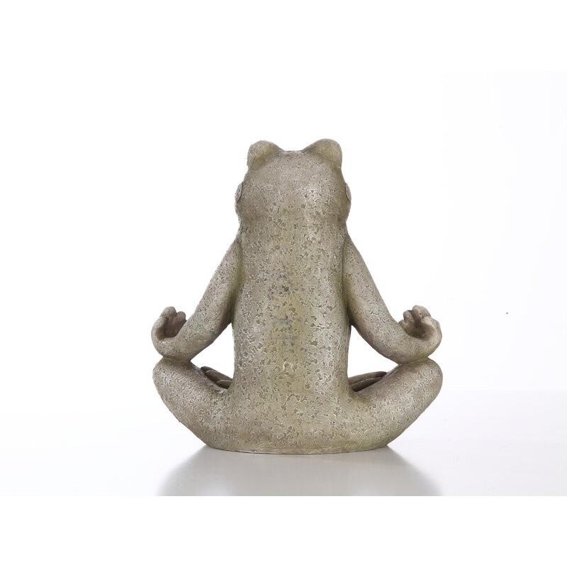 ポリレジン製 ガーデン彫像 ヨガのロータスポーズ(蓮華座)をしている