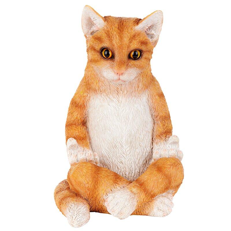 ポリレジン製 ガーデン彫像 動物 ネコ 座禅をしている子猫の像 置物 ガーデニング 庭 ねこ 猫