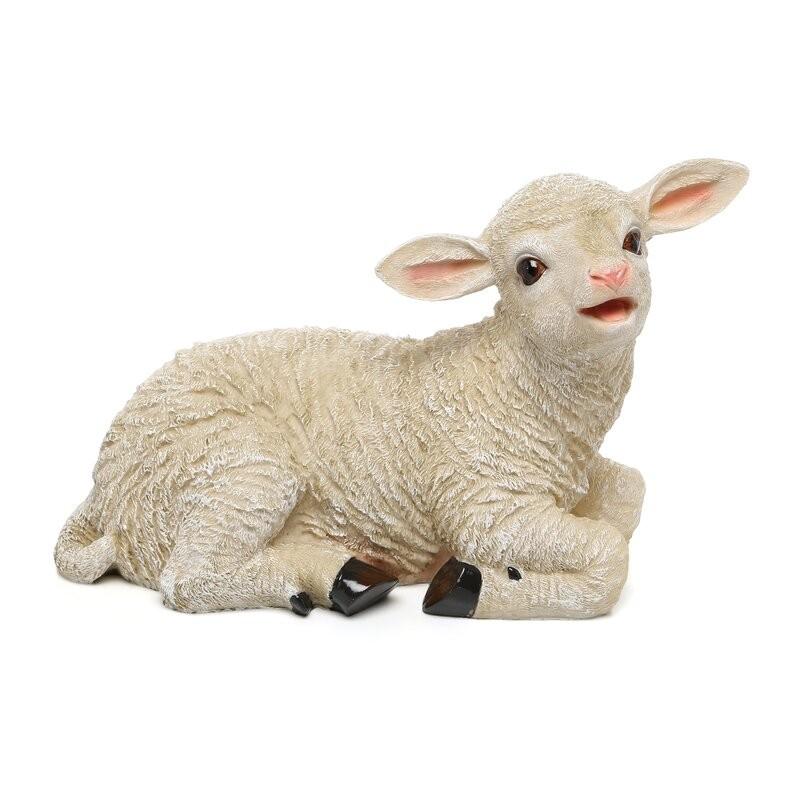 置物 彫像 座っている子羊の像 ガーデニング 庭 Sheep ornament statue