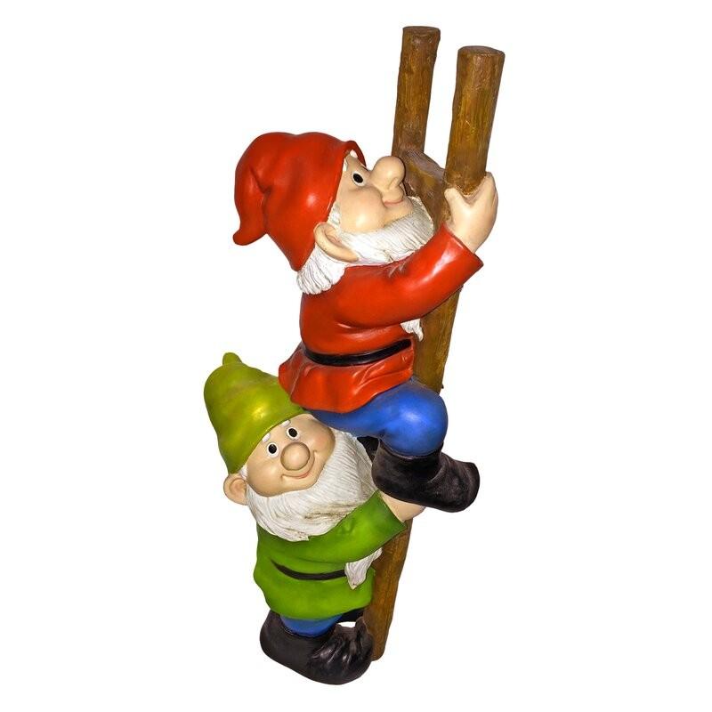 Gnomy 庭の小人像セット 置物 彫像 はしごを登る庭の ノーム 妖精 ガーデニング 庭 Gnome