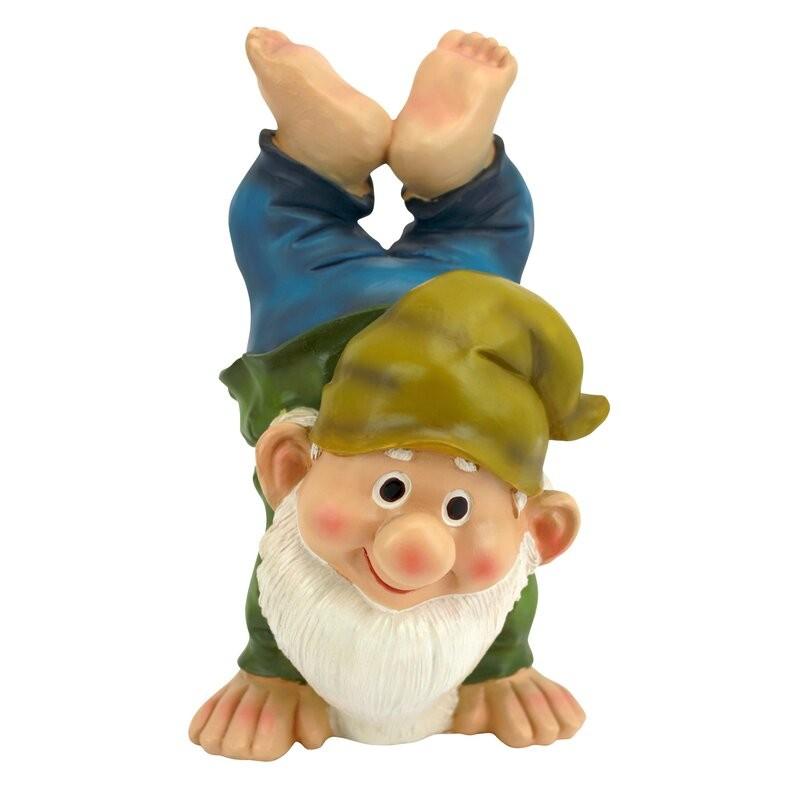 置物 彫像 逆立ちをしている ノーム 妖精の像 ガーデニング 庭 Gnome