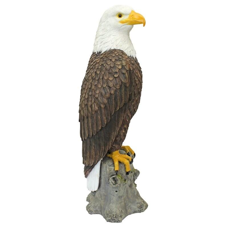 ポリレジン製 ガーデン彫像 動物 鳥 鷲 留まっているハクトウワシの像