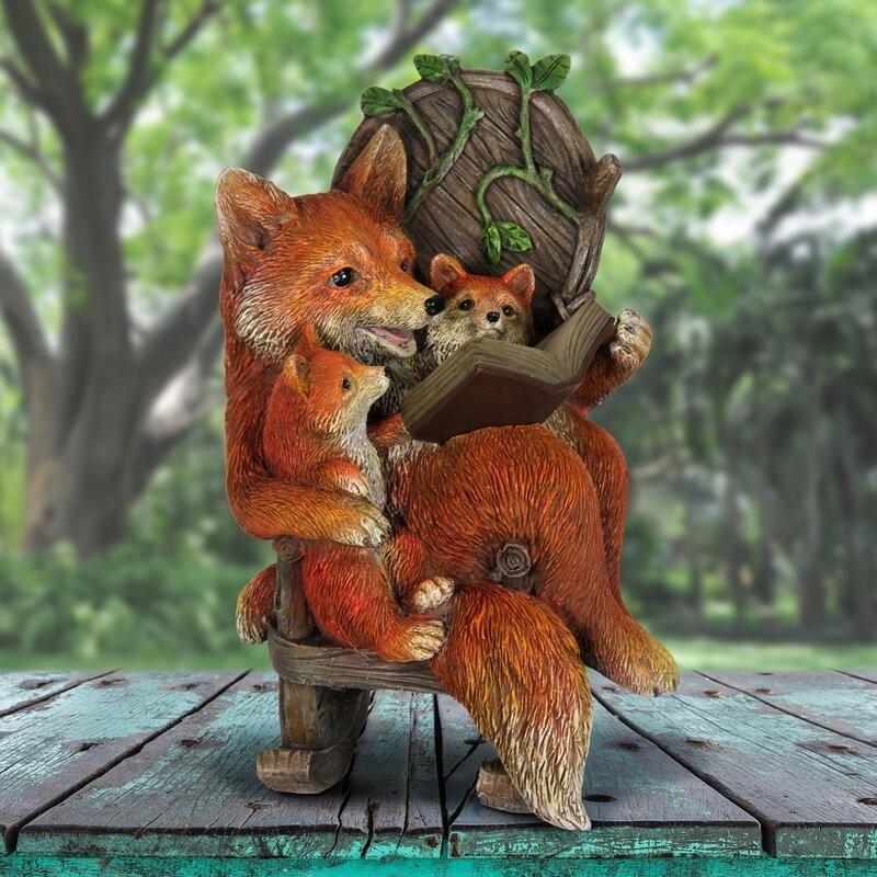 樹脂製 ガーデン彫像 動物 狐 イスに座って子供に本を読んでいるキツネの像 置物 ガーデニング 庭 きつね Wf W B E Zipang 通販 Yahoo ショッピング