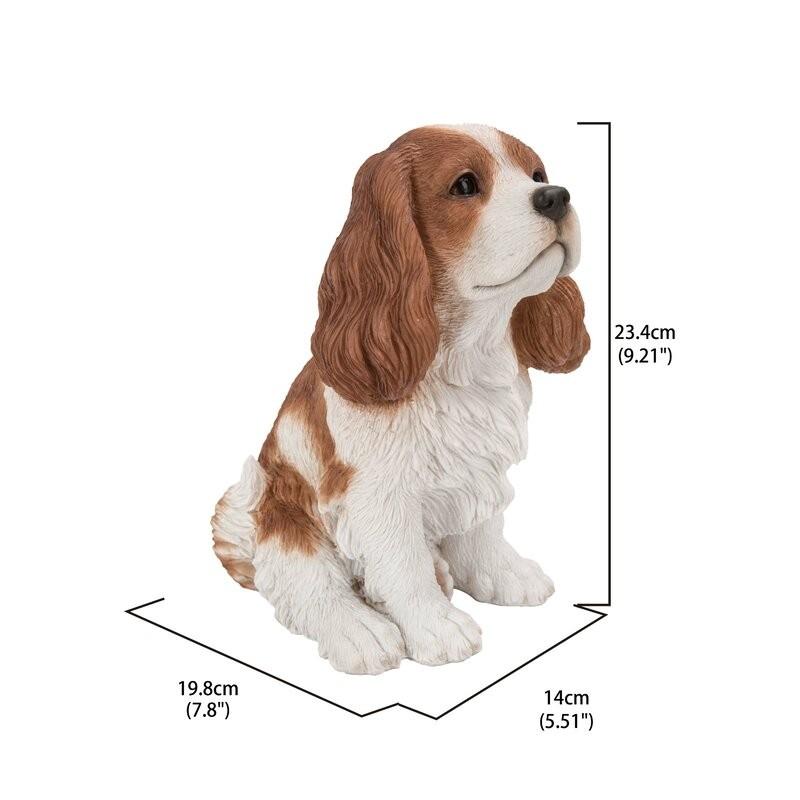 置物 彫像 座っている キャバリア キング チャールズ スパニエル の像