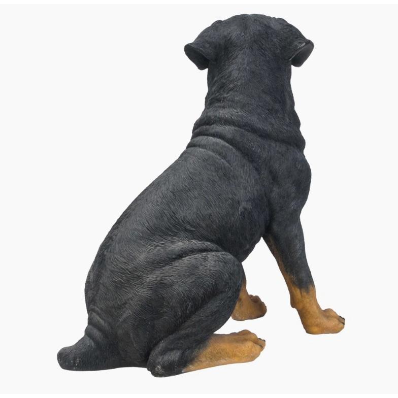 置物 彫像 座っているロットワイラー成犬の像 ガーデニング 庭