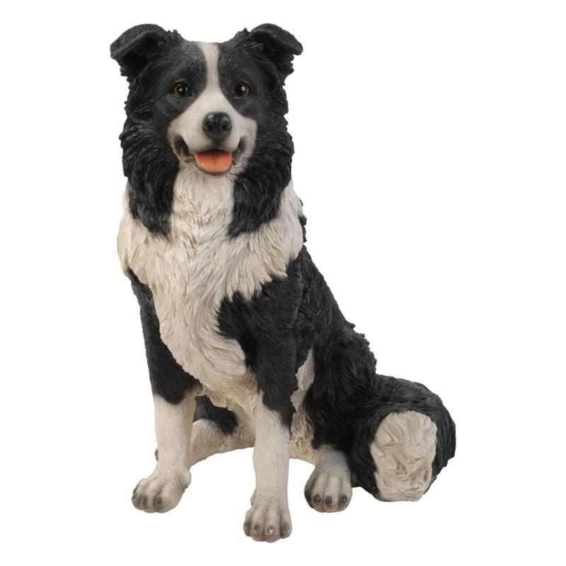 置物 彫像 座っているボーダーコリー ガーデニング 庭 Dog 置物 彫像 座っているボーダーコリー ガーデニング 庭 Dog