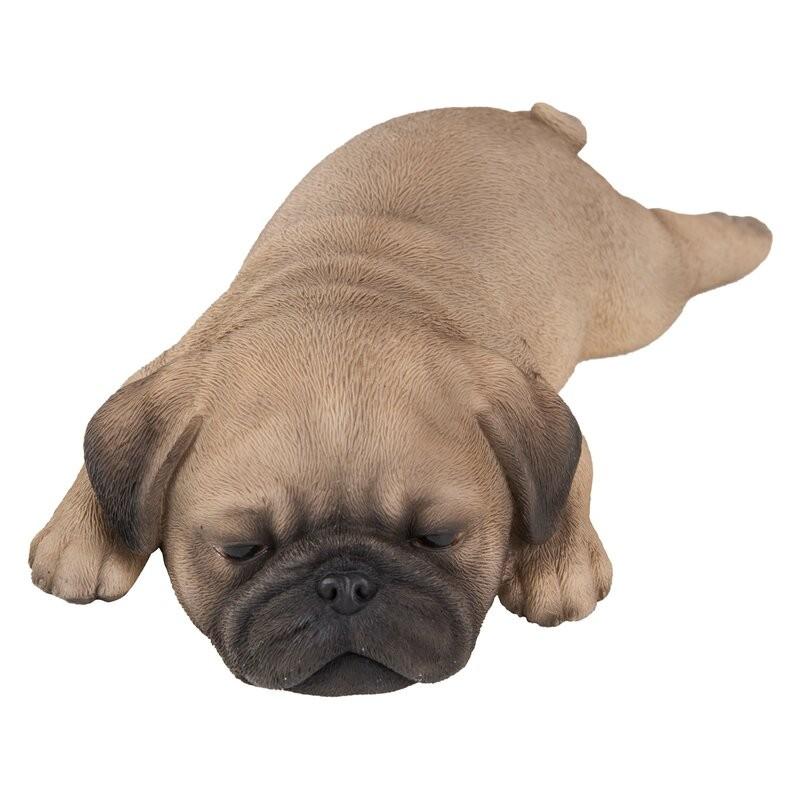 置物 彫像 うつ伏せで寝ている パグ の子犬の像 ガーデニング 庭 置物 彫像 うつ伏せで寝ている パグ の子犬の像 ガーデニング 庭