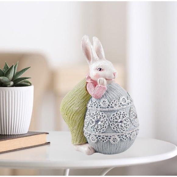 ポリレジン製 イースターバニーの像 置物 インテリア 装飾 オブジェ
