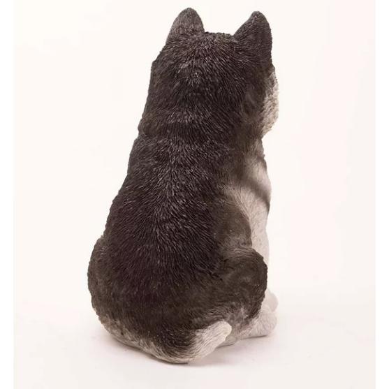 置物 彫像 シベリアンハスキーの子犬 2体セット 犬 子犬 いぬ イヌ ガーデン 庭 オブジェ ガーデニング オブジェ 雑貨 インテリア Siberian Husky_2