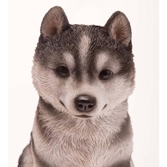 置物 彫像 シベリアンハスキーの子犬 2体セット 犬 子犬 いぬ イヌ