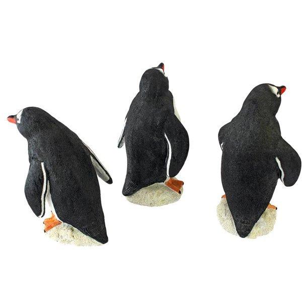 ペンギン置物3体セット ベイビー ペンギン トリオ 3体セット 像 置物 ガーデニング 庭 : B&E