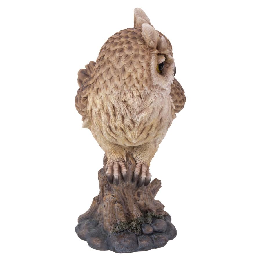 切り株 彫刻 フクロウ彫刻 高さ85cm 切り株に乗っている フクロウ 像 置物 ガーデニング 庭 Owl : B&E