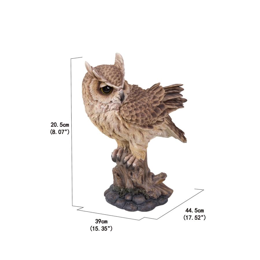 切り株に乗っている フクロウ 像 置物 ガーデニング 庭 Owl｜bezipang｜07