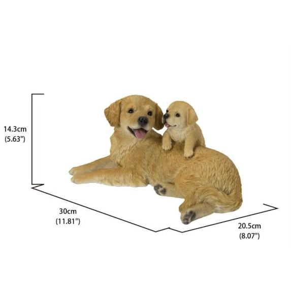 置物 彫像 寄り添うゴールデンレトリバーの親子 犬 子犬 いぬ 置物 彫像 寄り添うゴールデンレトリバーの親子 犬 子犬 いぬ
