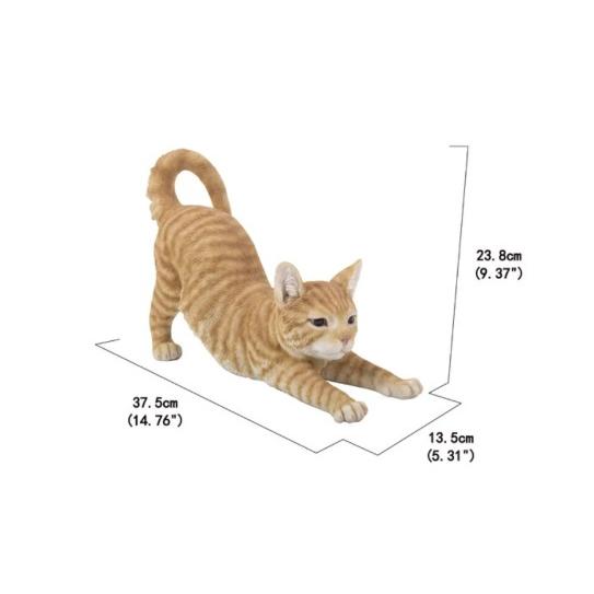 ストレッチするとら猫 子猫 キトン 置物 インテリア 彫像 ガーデニング 庭 ねこ 猫 Orange Tabby Cat_2