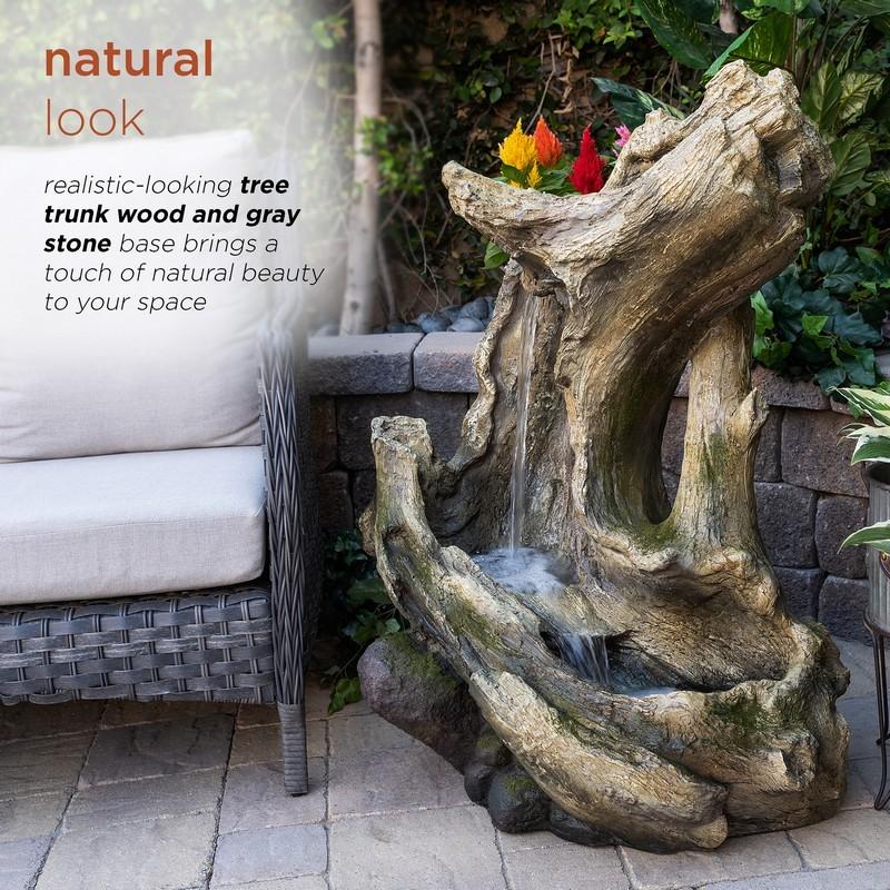 ファイバーグラス製 置型噴水 高さ104cm Ledライト付き デザイナー ファウンテン ガーデン ガーデニング 庭 おしゃれ 石 岩 ロックオブジェ 水音 玄関 流木 木 Wm B E Zipang 通販 Yahoo ショッピング
