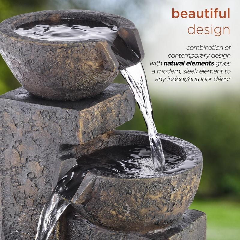 噴水 ガーデン ファウンテン ポリレジン製 3層 置型 高さ58cm 噴水 ガーデン ファウンテン ポリレジン製 3層 置型 高さ58cm