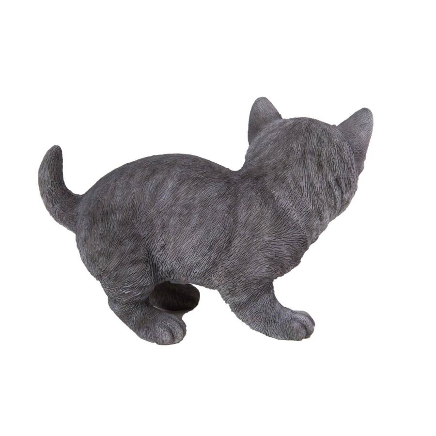ポリレジン製 ガーデン彫像 動物 ネコ 子猫の像 ロシアンブルー 置物 ガーデニング 庭 猫 GD36_3