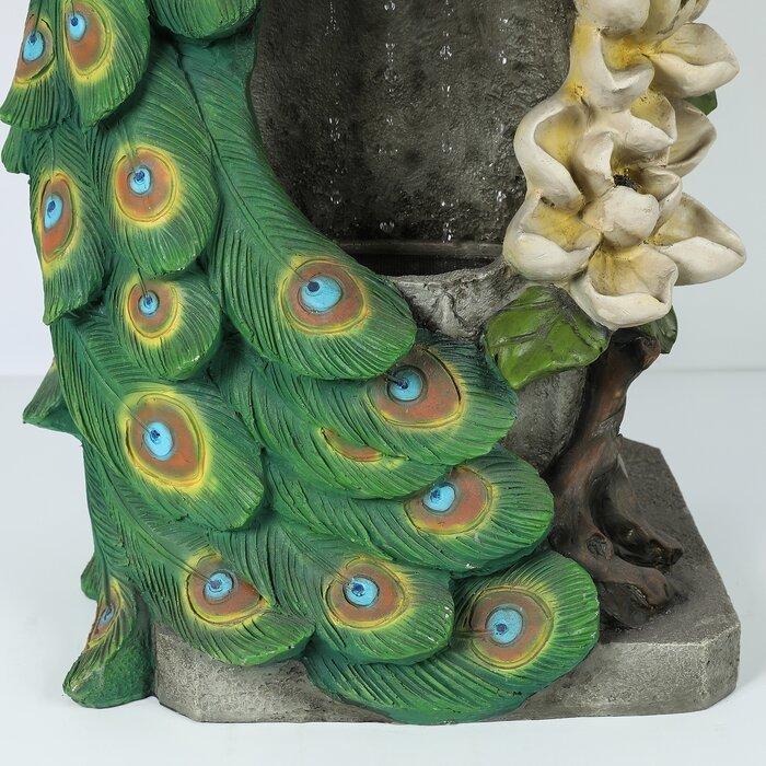 噴水 ファウンテン LEDライト付き 孔雀 高さ81cm fountain : B&E