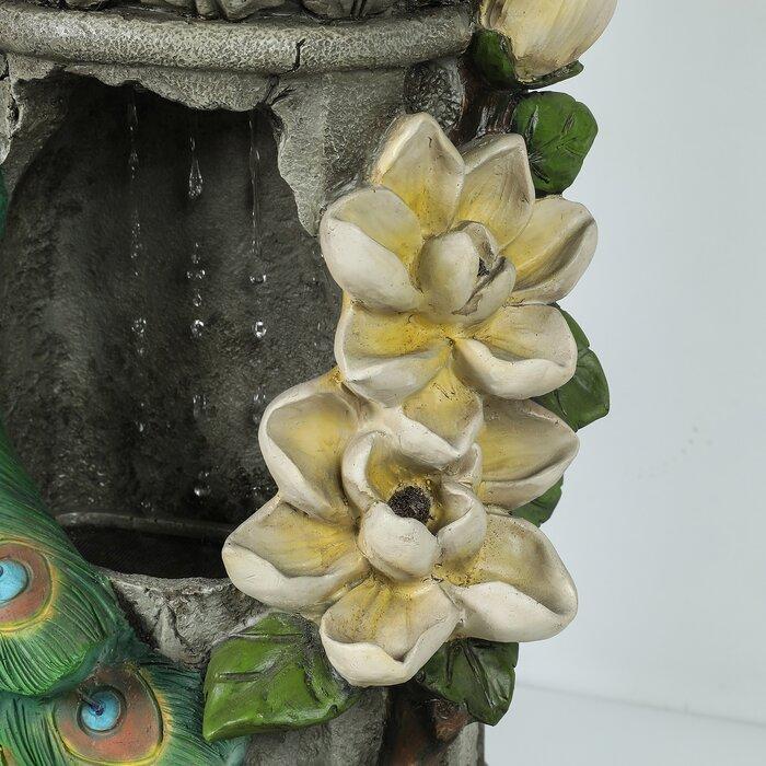 噴水 ファウンテン LEDライト付き 孔雀 高さ81cm fountain : B&E