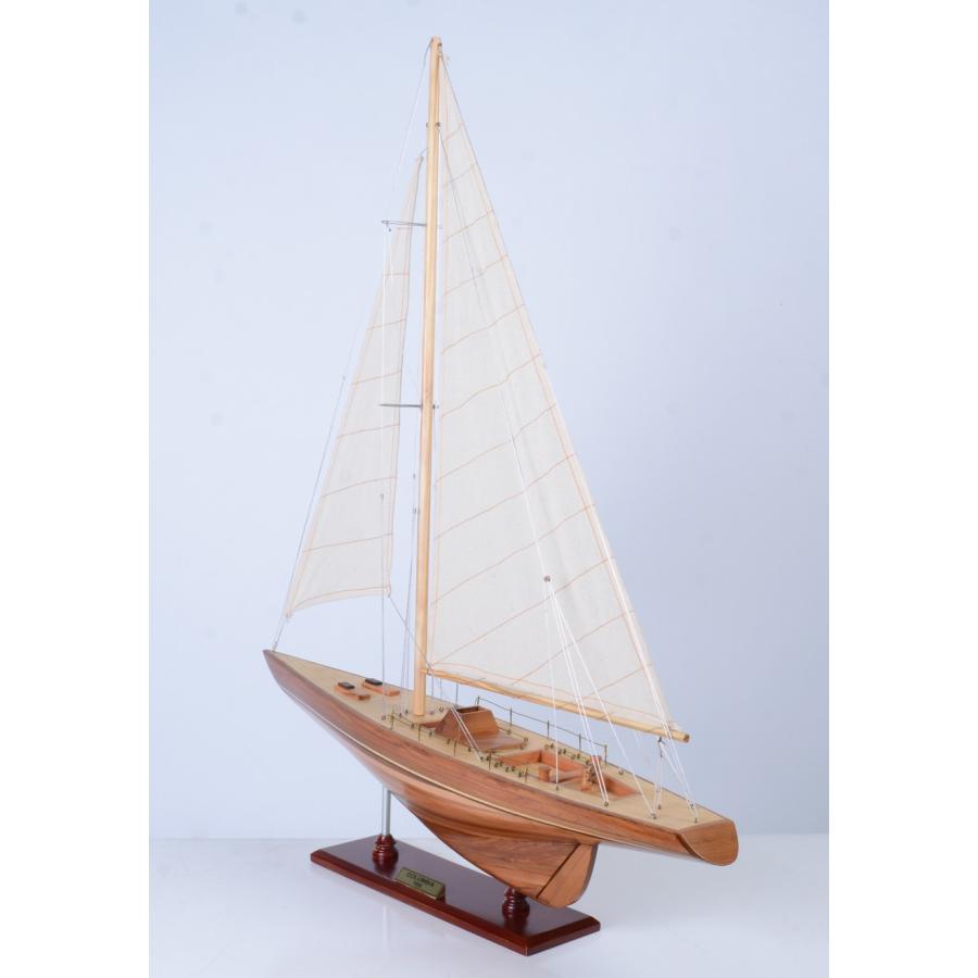 完成品 帆船模型 木製 ヨット コロンビア号 全長63cm Y011 アメリカズ
